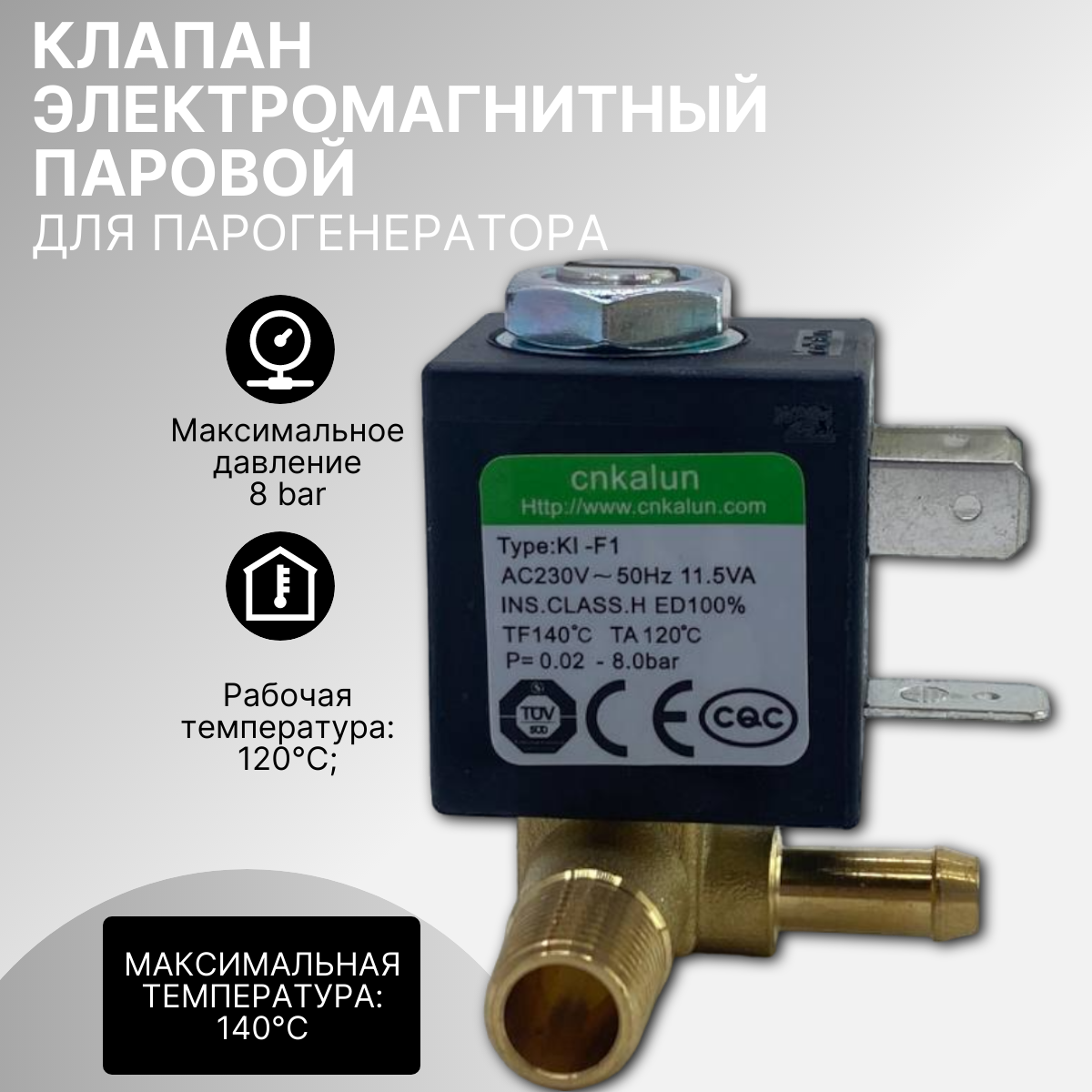 Клапан электромагнитный для парогенераторов