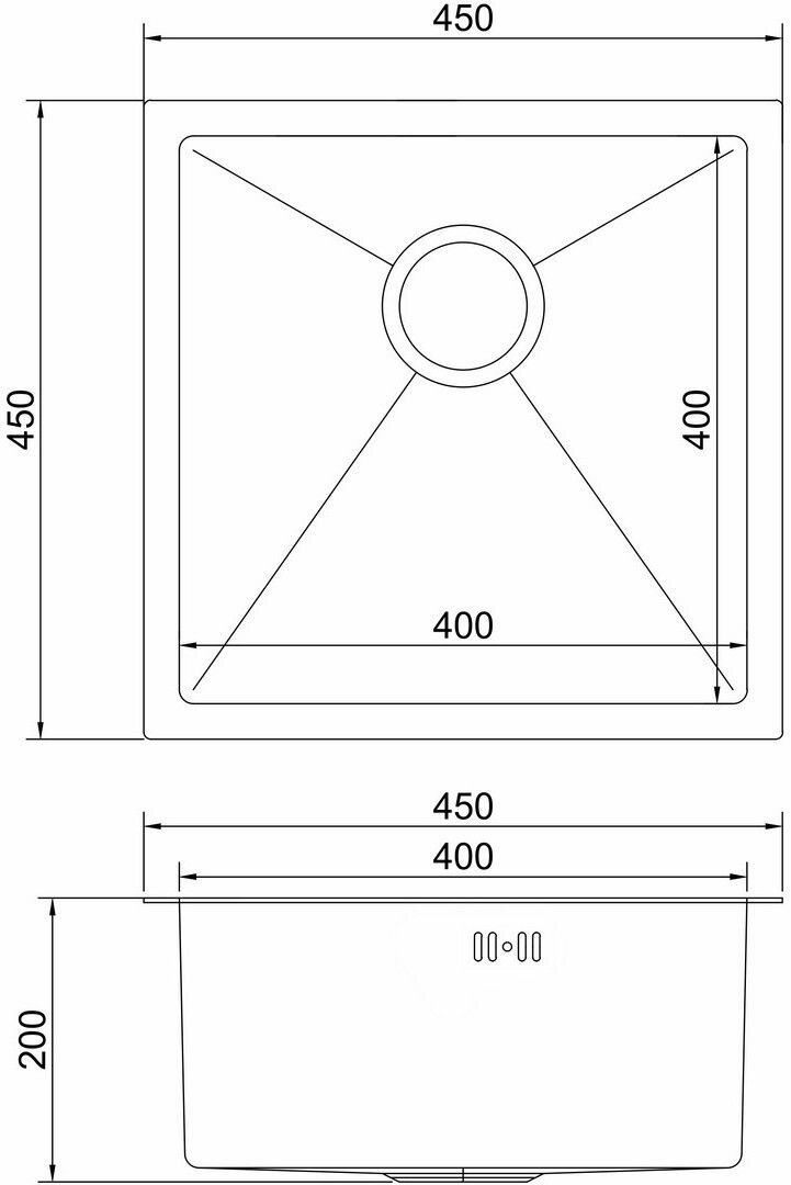 Мойка кухонная Mixline ML-GM09 51х51 см, антрацит - фото №8