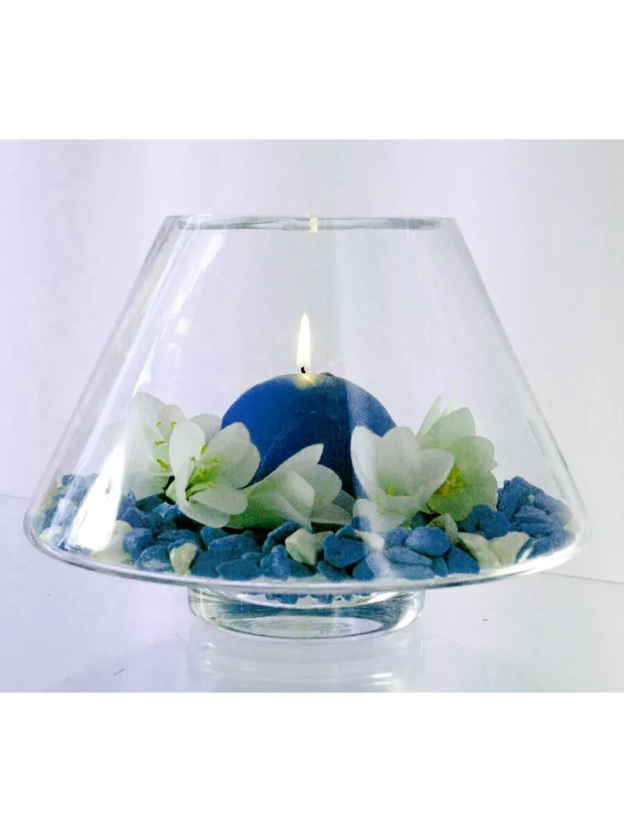 Ваза Evis 2962  стекло  прозрачная  настольная  бесцветная  13x17 5 см