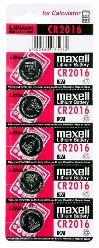 Литиевая батарейка MAXELL CR2016 BL-5 80131272 — фото 1