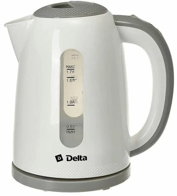 Электрический чайник DELTA DL-1106, белый/серый