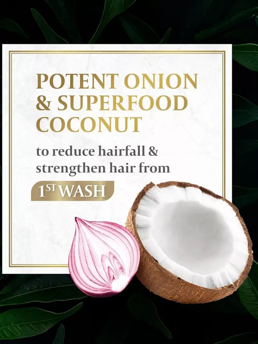 Шампунь Parachute Advanced Anti-Hairfall, против выпадения, с кокосом, луком, 340мл — фото 1