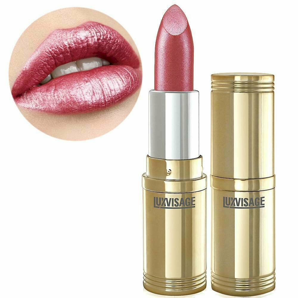 Перламутровая помада с глянцевым блеском, тон 19, ягодный с шиммером, LUXVISAGE — фото 1