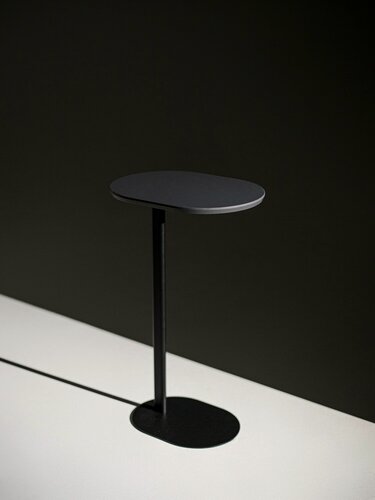 Изображение товара Приставной столик «Блум», графитовая столешница, черная ножка, 67 см