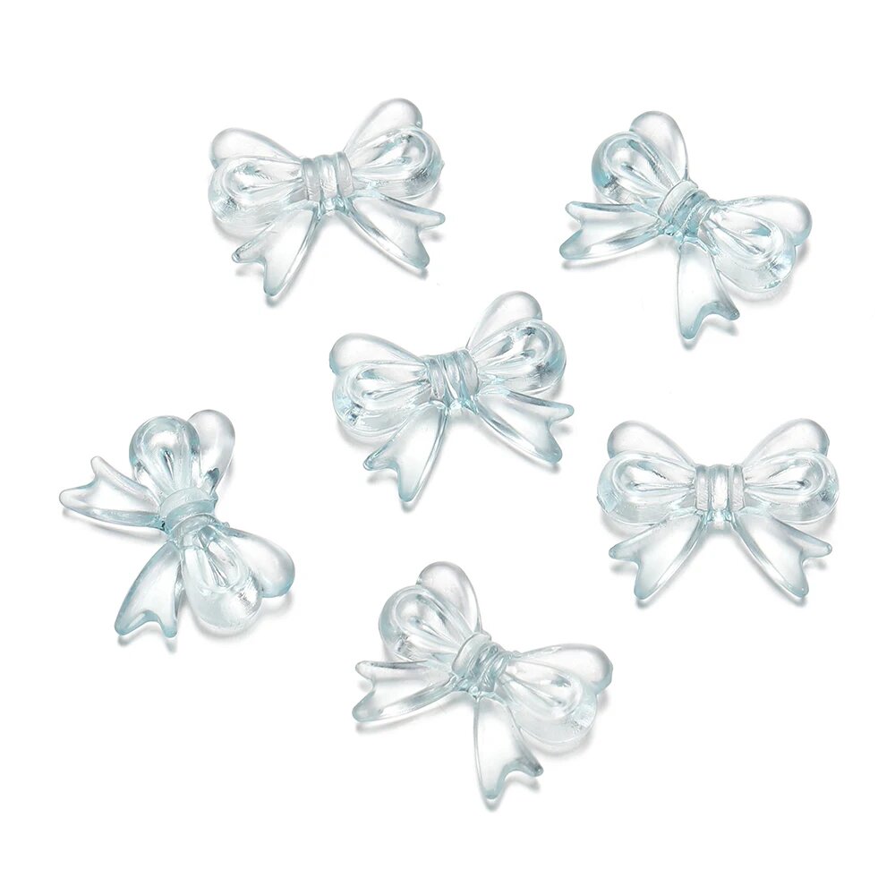 Акриловые бусины бантики Light blue 30 шт.