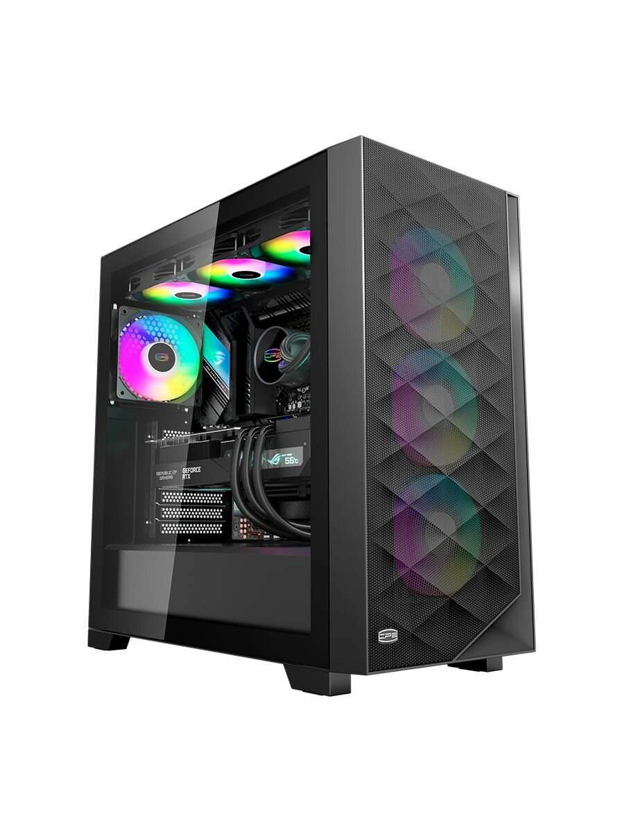 Корпус для ПК без БП PCCOOLER C3D510 BK ARGB, официальная гарантия — фото 1