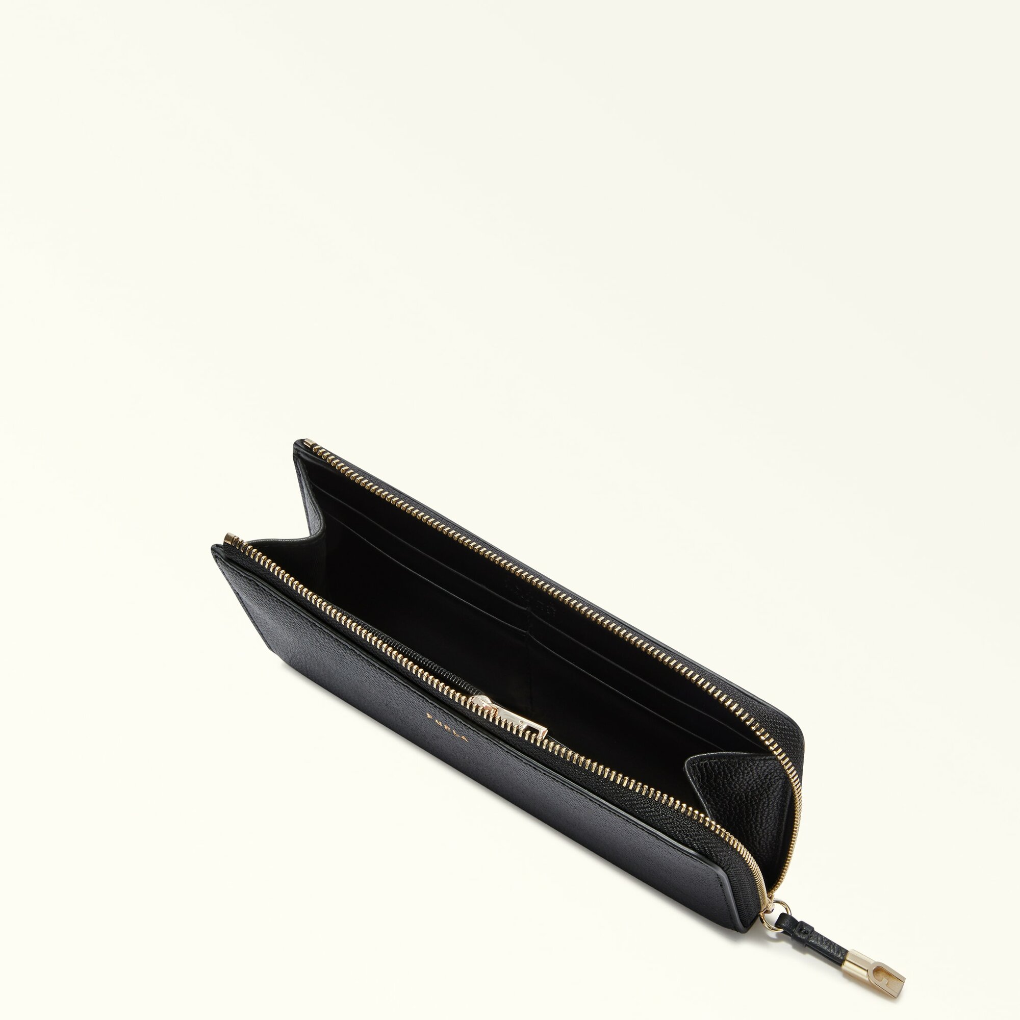 Кошелек FURLA, фактура зернистая, черный — фото 1