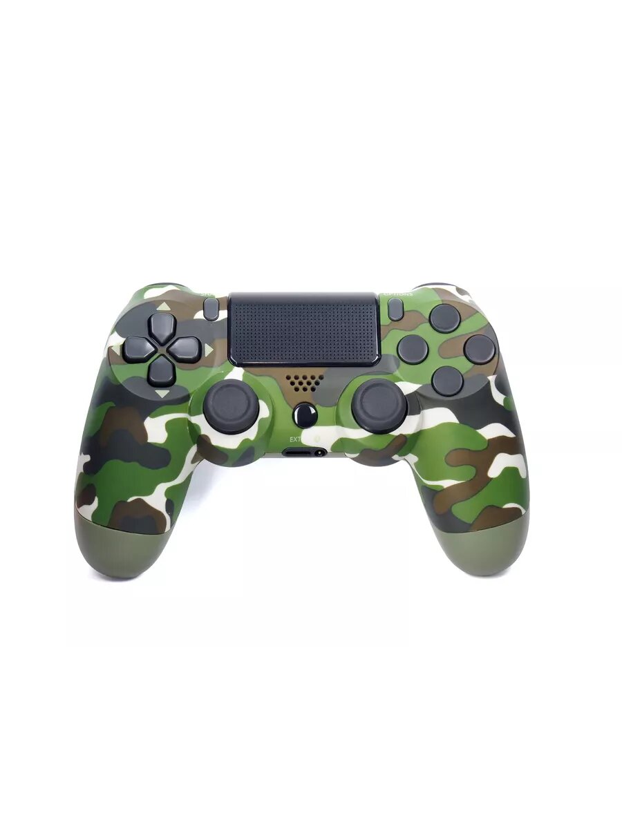 Геймпад беспроводной для PS4, ПК, Android, iOS, Bluetooth, виброотдача, зеленый камуфляж