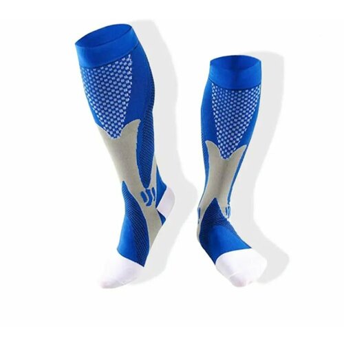 фото Гольфы компрессионные sport, размер lxl, blue/white нет бренда
