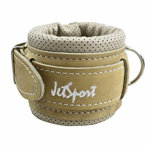 Cиловая манжета на ногу JetSport F157k, натуральная перфорированная кожа, светлая