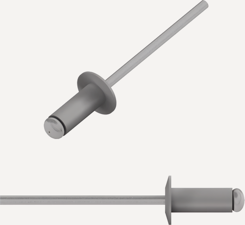 Изображение товара Заклепка вытяжная 4.8х12 мм алюминий/сталь, RAL 7024 150 шт в пласт. конт. STARFIX Цвет графитово-серый SMP2-43276-150