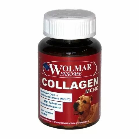 Кормовая добавка Wolmar COLLAGEN MCHC для защиты опорно-двигательного аппарата у собак, 180 таблеток