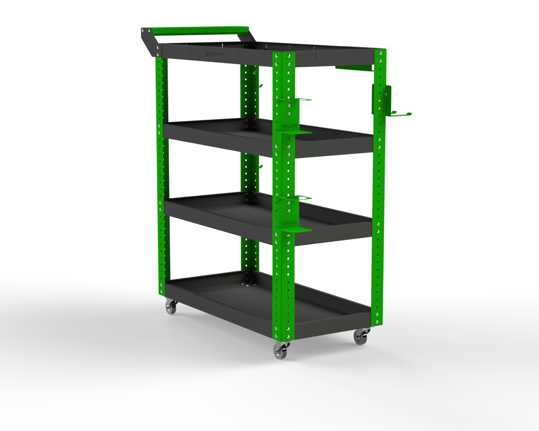 Тележка инструментальная Metalex Тип 1 700х450х950 4 полки (серо-зеленый)