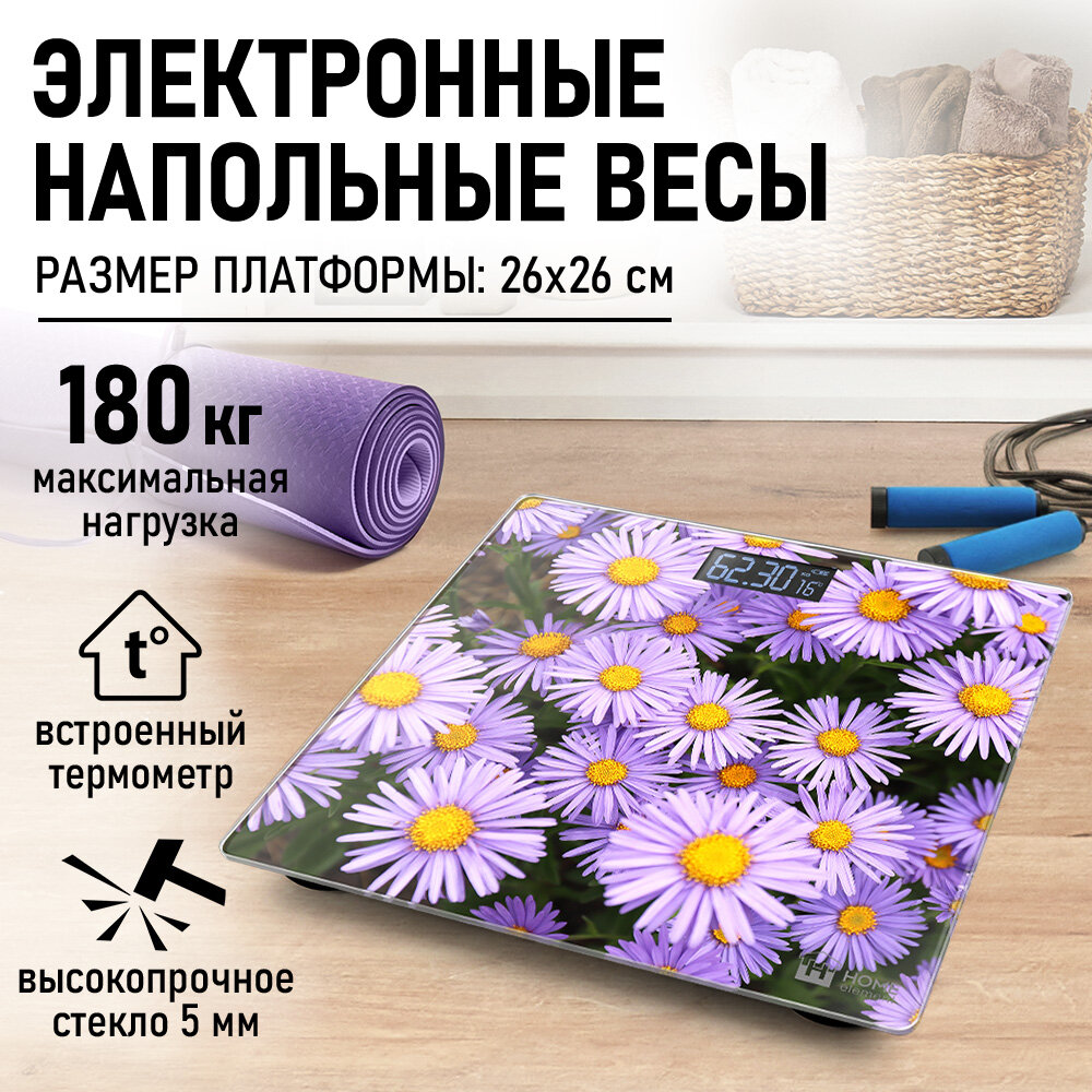 Весы напольные HOME ELEMENT HE-SC904 альпийская астра