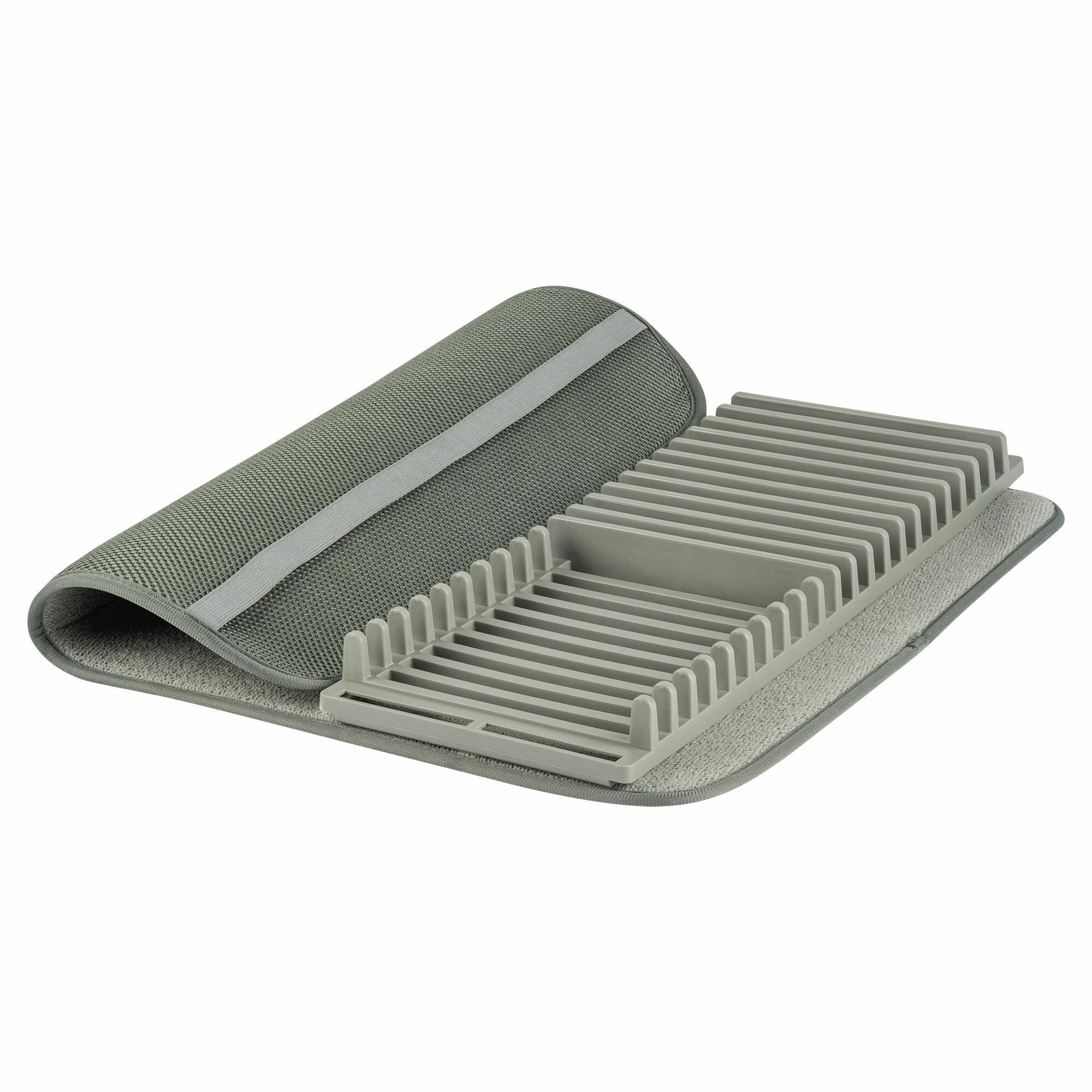 Изображение Коврик для сушки посуды с фиксатором для тарелок и кухонной утвари / Сушилка-коврик