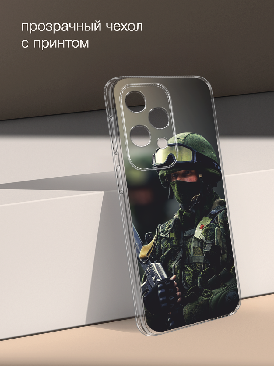 Силиконовый чехол на Realme C75 4G / Реалми C75 4G с принтом Солдат — фото 1