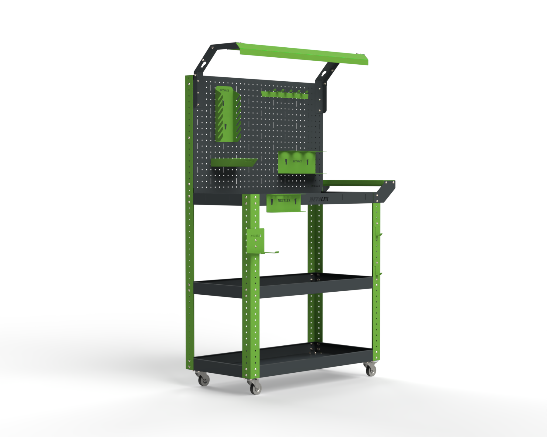 Тележка инструментальная Metalex Тип 5 700х350х800 3 полки (серо-зеленый)