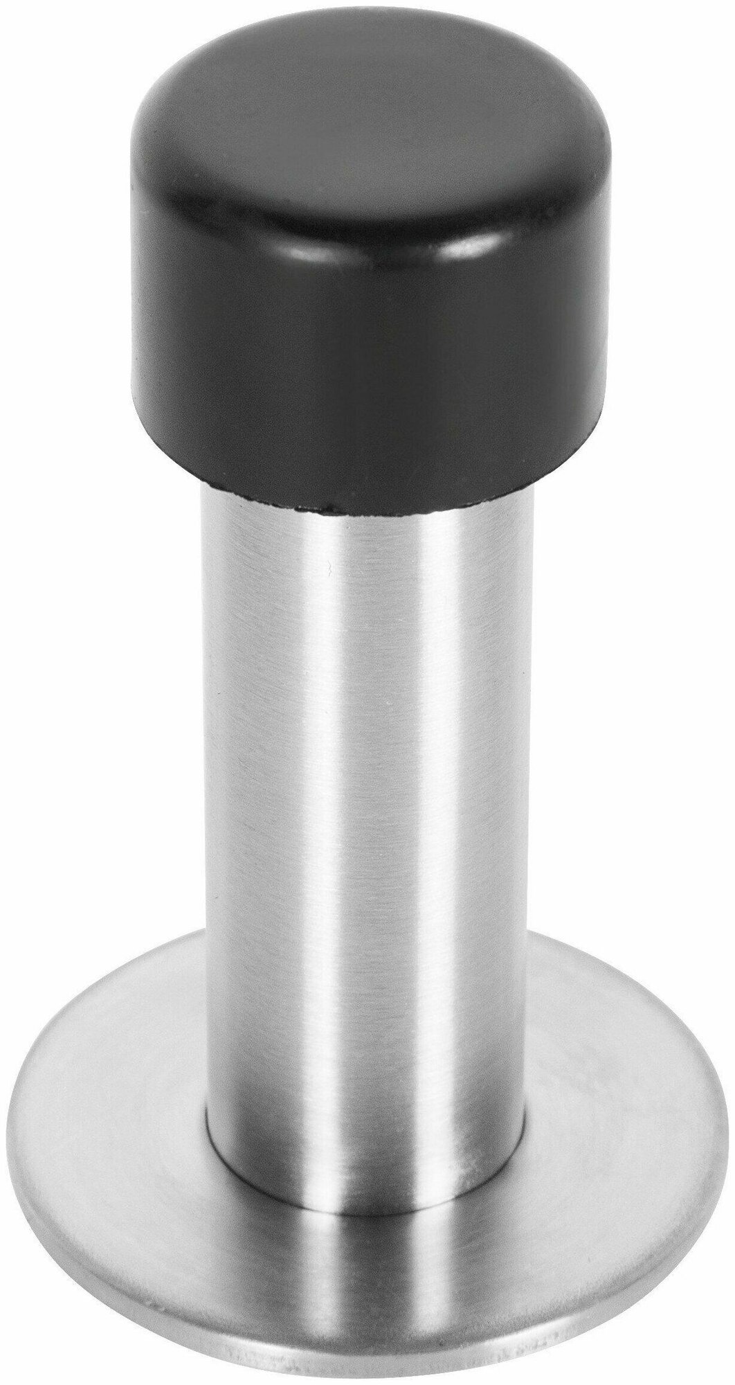 Упор дверной Апекс DS-0009-INOX (85mm) металл/резина серебристый серый черный