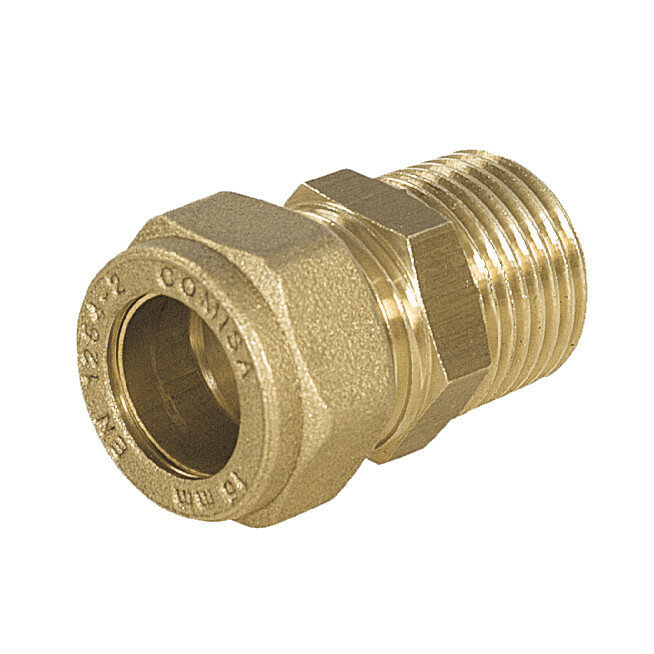 Муфта обжимная с наружной резьбой COMISA Ф10-1/2" 82.02.003