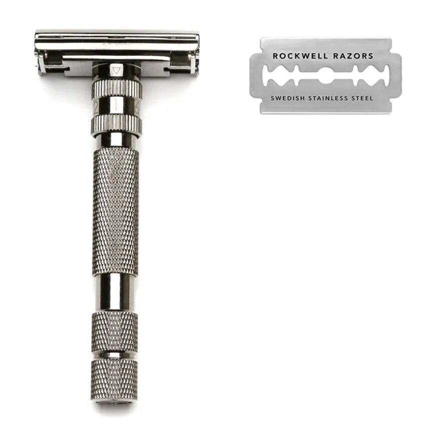 Т-образный бритвенный станок Rockwell Razors T2 (шесть режимов бритья), темный хром (RR-MT-GM)