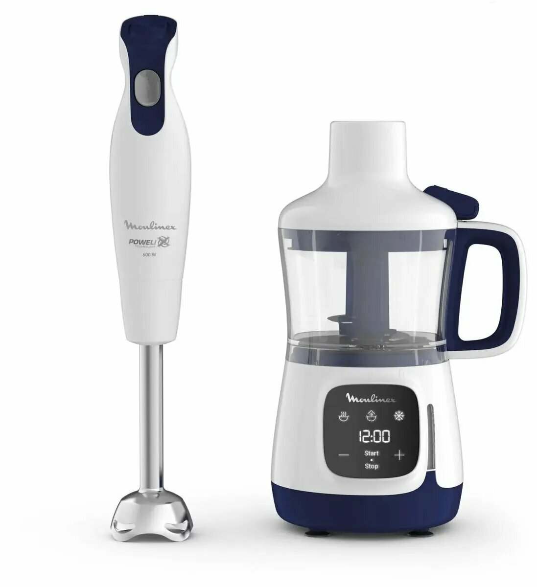 Блендер Moulinex DD55W110, стационарный, белый, кнопочное управление