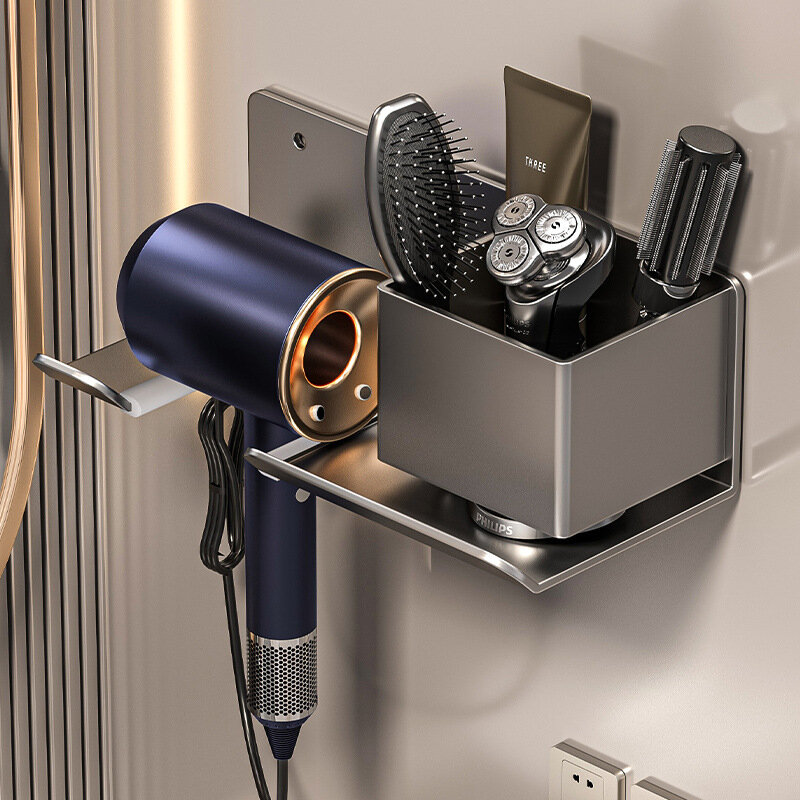 Настенный держатель для фена в ванной комнате без перфорации