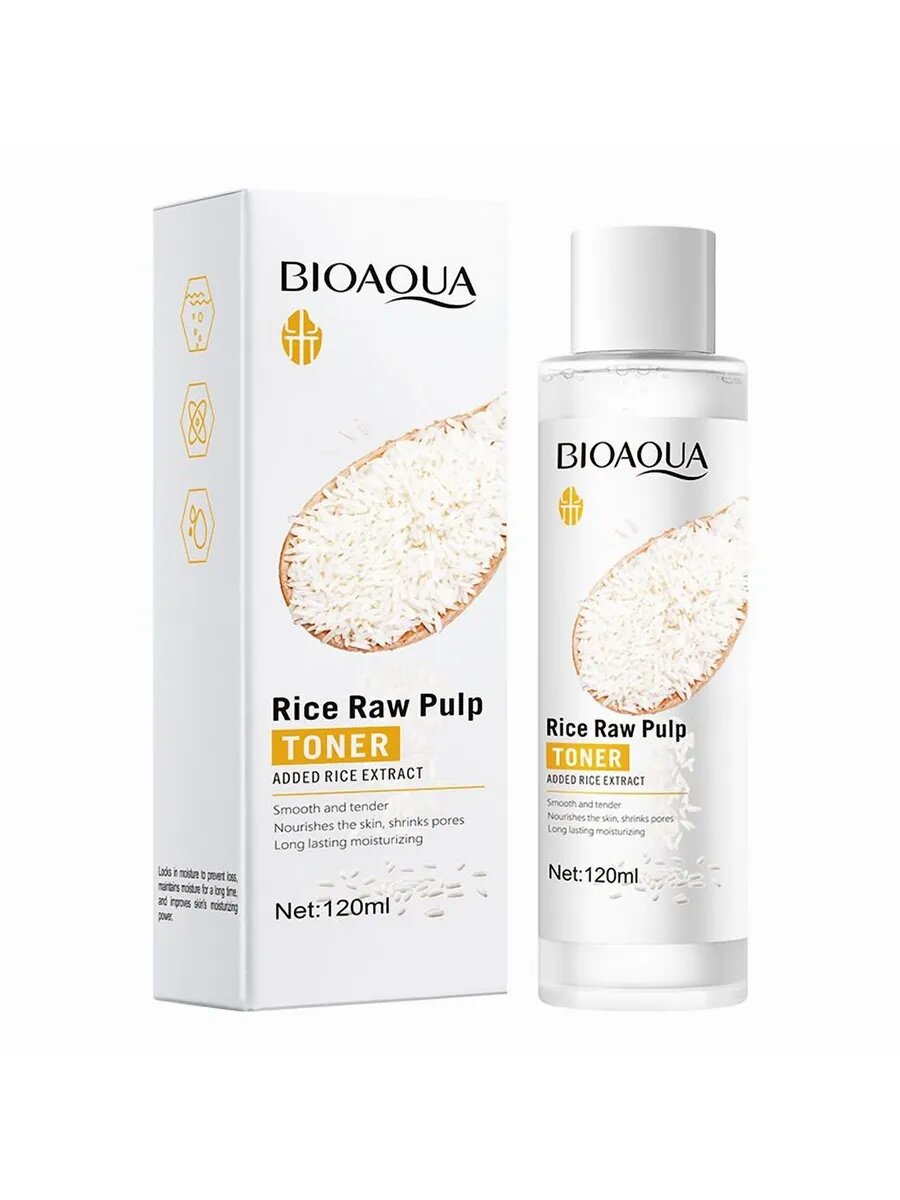 Лосьон для лица Bioaqua Rice Raw Pulp Lotion с экстрактом риса, 120 ml — фото 1