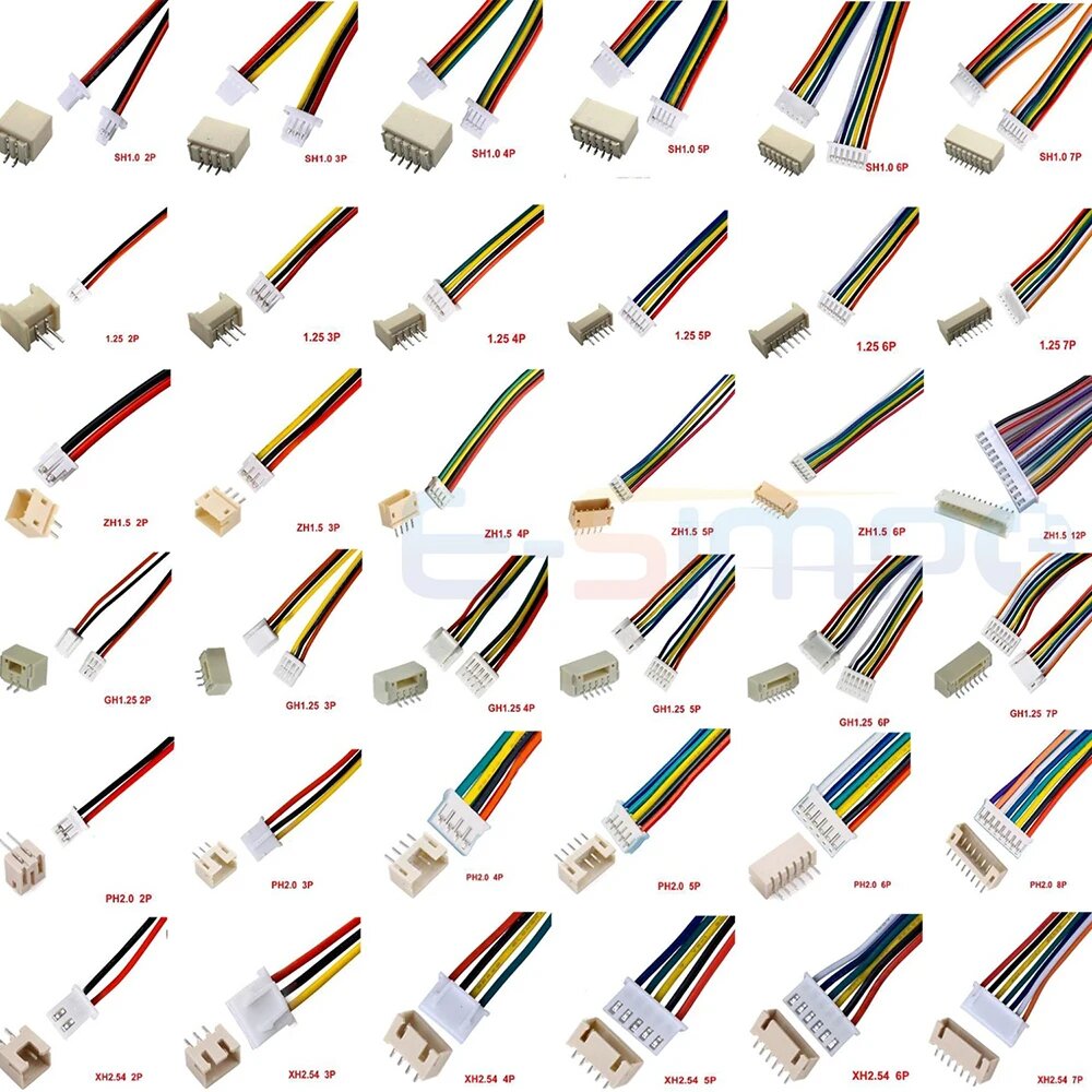 10 компл. SH1.0 JST1.25 ZH1.5 PH2.0 XH2.54 JST разъем гнездовой корпус 10/20/30 см провод кабель + штыревой контакт 2/3/4/5/6/7/8/9/10/12P вафель