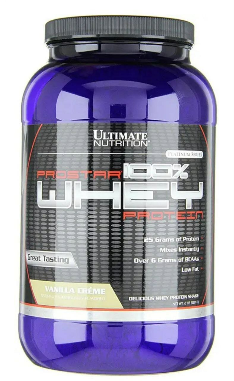 Протеин Ultimate Nutrition Prostar Whey, изолят, ванильный крем, безлактозный, 907 гр