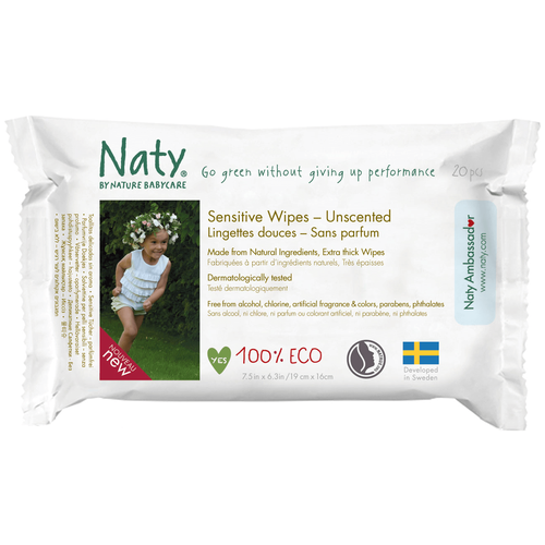 Naty Детские влажные салфетки 0+, без запаха, натуральные, биоразлагаемые, компостируемые, 56 шт