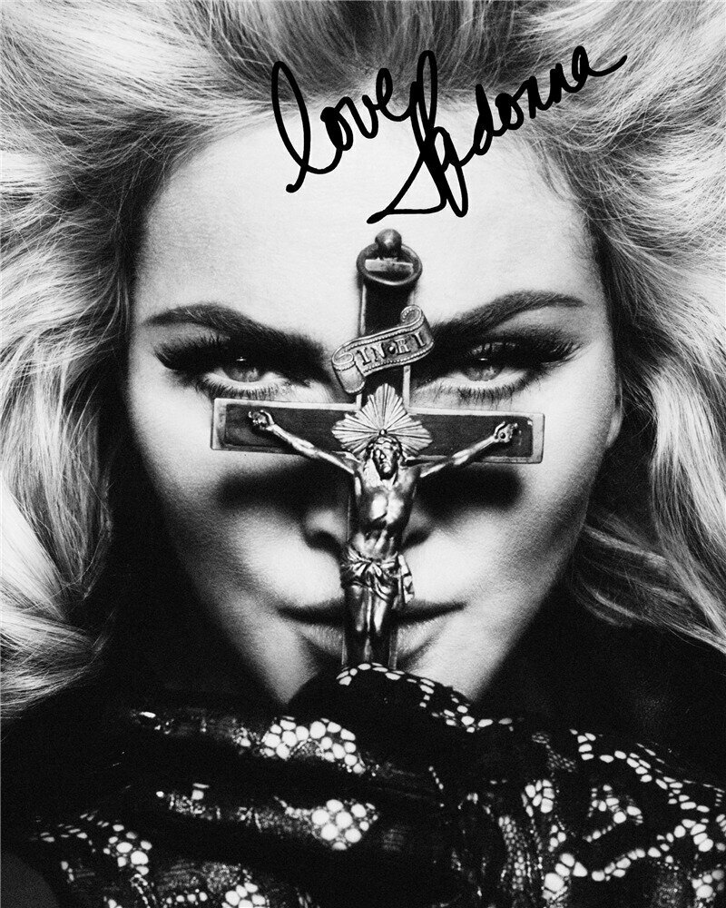 Автограф Мадонна - Автограф Madonna Singer Actress - Фото с автографом, Подписанная фотография, Автограф знаменитости, Подарок, Автограмма, Размер 20х25 см