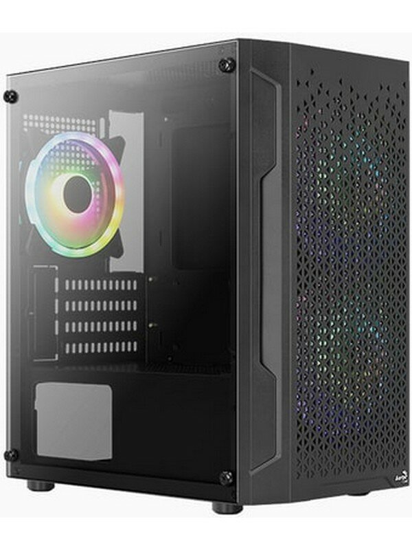 Корпус mATX Aerocool Trinity Mini-G-BK v2, Mini-Tower, без БП, черный [accs-pv32033.11]