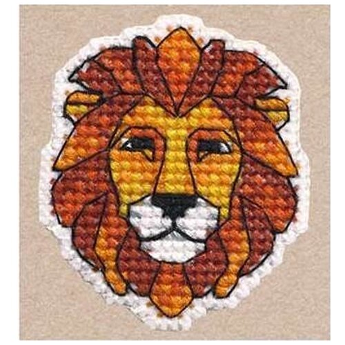 Набор для вышивания «Значок. Лев», 4,5x5,2 см, Овен набор для вышивания значок павлиний глаз 4 6x6 2 см овен