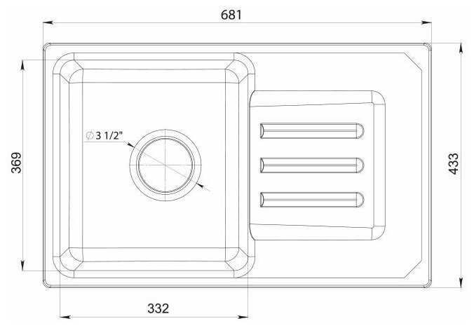 Мойка кухонная GRANFEST SM680L песочная - фотография № 3