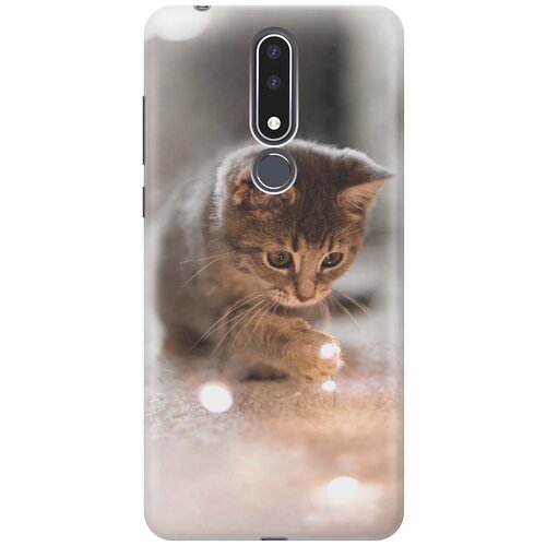 фото Gosso ультратонкий силиконовый чехол-накладка для nokia 3.1 plus с принтом "котенок и свет"