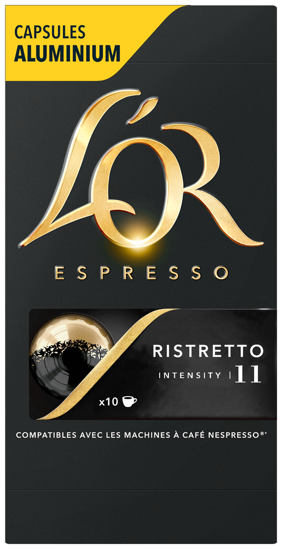 Кофе в алюминиевых капсулах L'OR "Espresso Ristretto" для кофемашин Nespresso, комплект 5 шт., 10 порций, 4028609 - фотография № 3