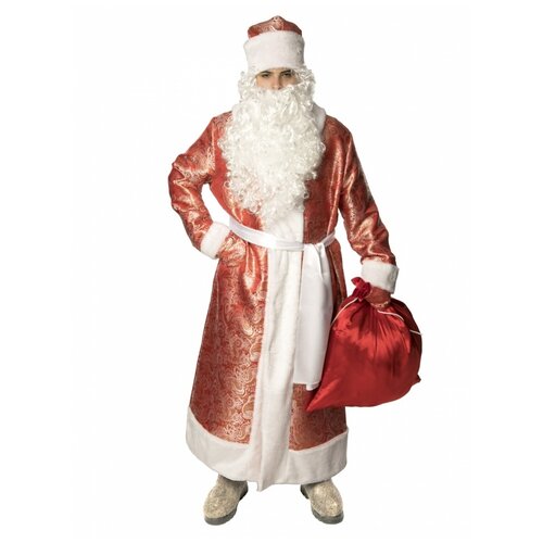 фото Карнавальный костюм дед мороз жаккардовый (красный) (6067), 56-58. вестифика