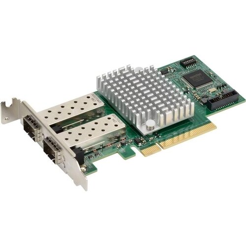Сетевая карта Supermicro AOC-STGF-I2S-O для PCI-Express 8x с поддержкой скоростей до 10/100/1000/10000 Мбит/с и разъемами SFP+ для оптоволокна