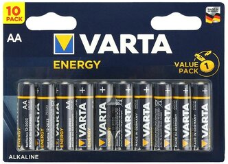 Батарейки VARTA ENERGY 4106 AA 1,5 В щелочные 10 штук