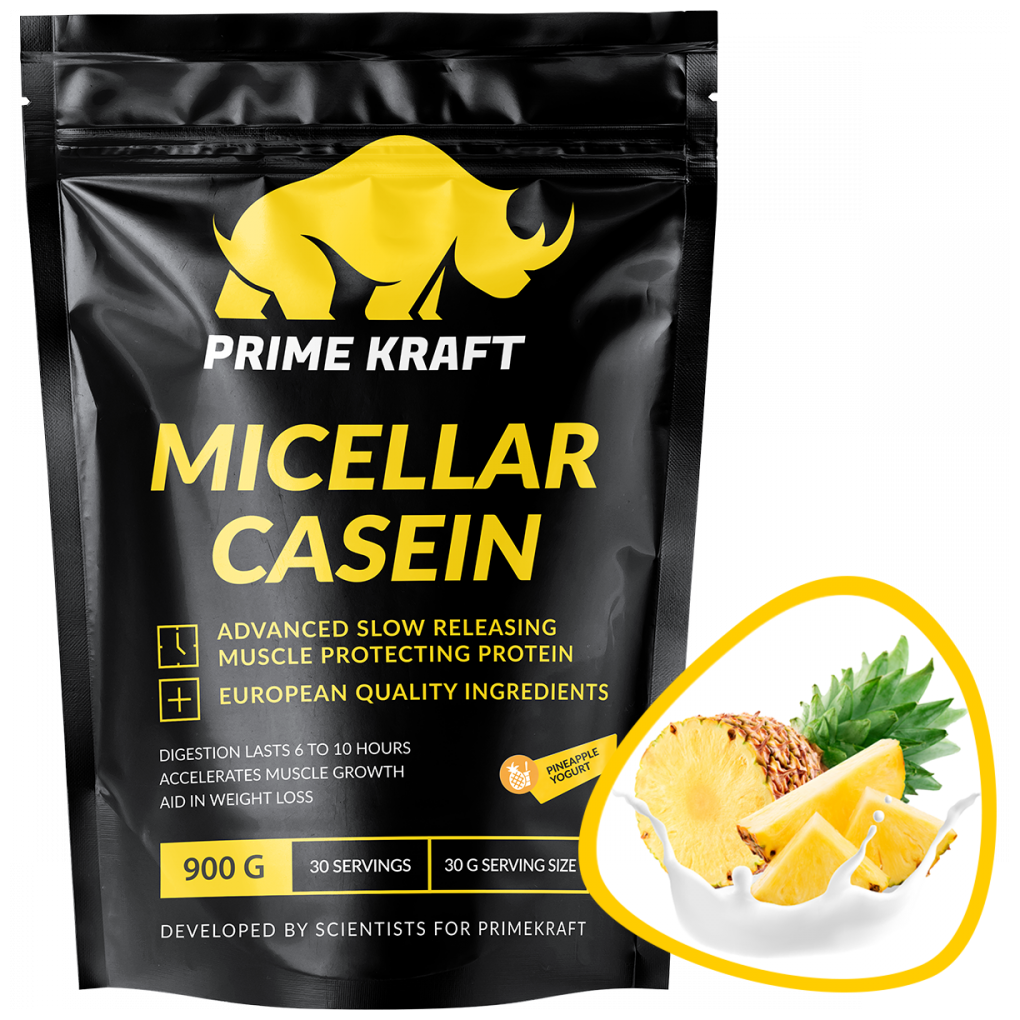 Протеин казеин Prime Kraft Micellar Casein (900 г) Ананасовый йогурт