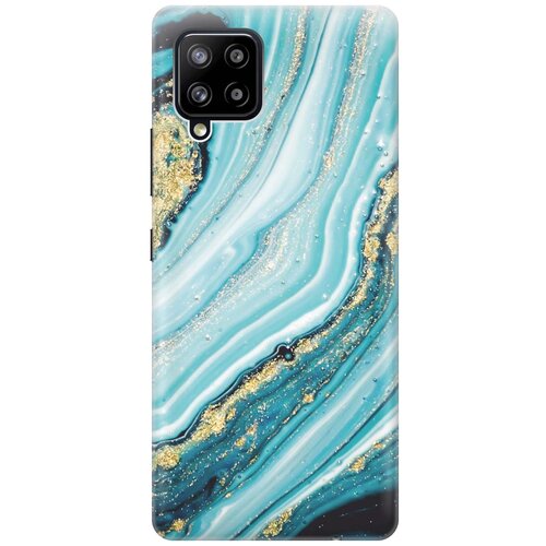 фото Cиликоновый чехол на samsung galaxy a42 / самсунг а42 с принтом "green marble" gosso