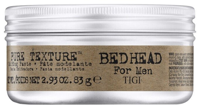 Паста моделирующая TIGI Bed Head For Men Pure Texture Molding Paste для волос, 85 гр.