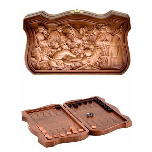 Gamestil Нарды резные мини «Казаки» массив морёного бука