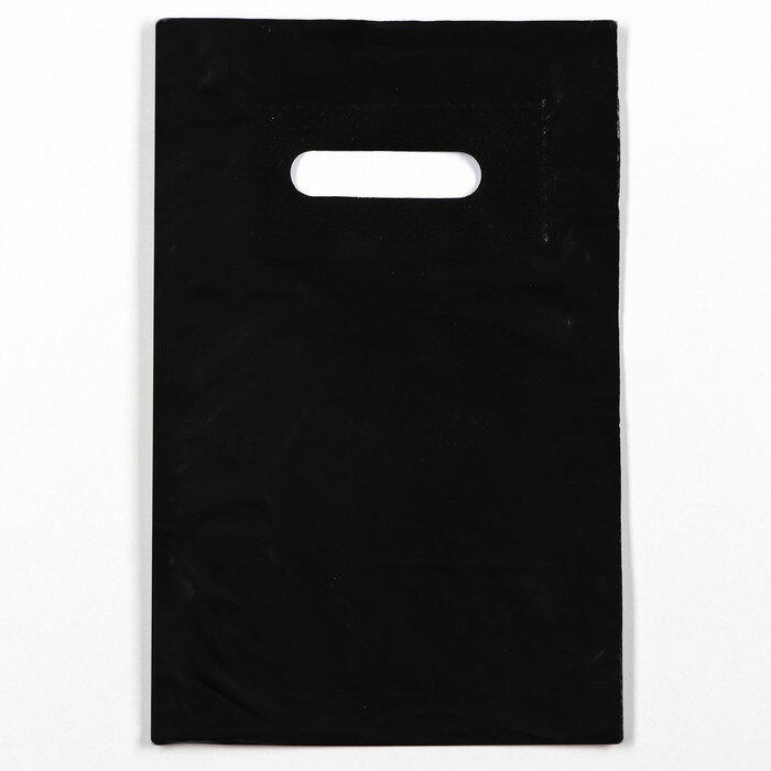Пакет полиэтиленовый с вырубной ручкой, Черный 20-30 См, 30 мкм - фотография № 4