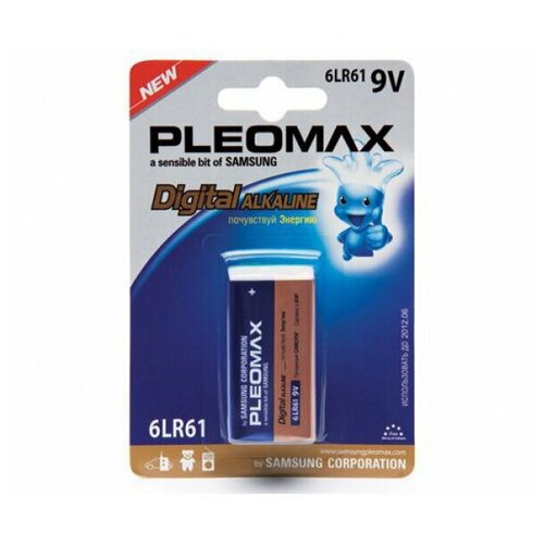 pleomax батарейка pleomax 6f22 Элемент питания SAMSUNG PLEOMAX 6LR61 (крона) BL1