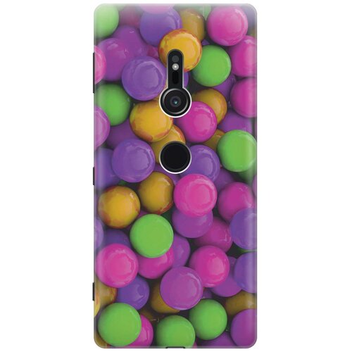 фото Cиликоновый чехол на sony xperia xz2 / сони иксперия икс зет 2 с принтом "разноцветные драже" gosso