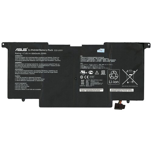 Asus Аккумулятор для ноутбука Asus C22-UX31, UX31A, UX31E, C22-UX31 7,4V 6840mAh код mb005686