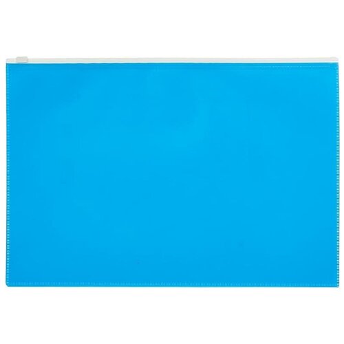 Attache Папка-конверт на молнии Color A4, 160 мкм, пластик, голубой папка конверт на молнии attache color a6 фиолетовая 0 16 мм 1044992
