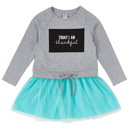 фото Платье mini maxi размер 110, серый/бирюзовый