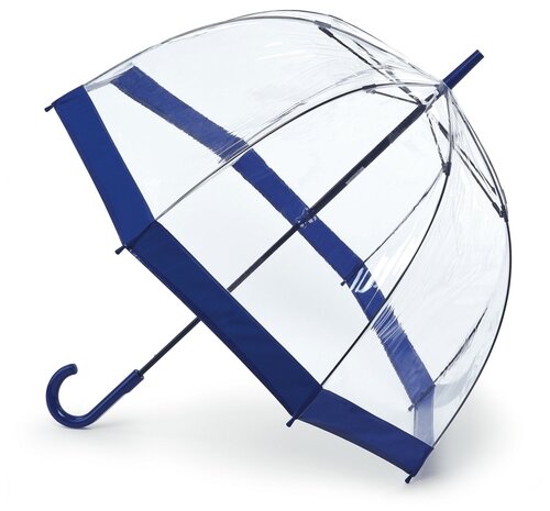 Зонт-трость FULTON, механика, купол 84 см, 8 спиц, система «антиветер», для женщин, синий